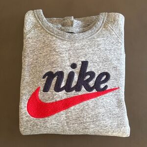 Nike Gray Sweatshirt with Red and Navy Logo